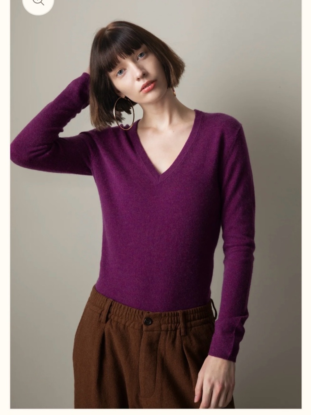 NWT Kiltane Scotland 100% Cashmere V-Neck Sweater Sloe / Sloeberry – Size XL
